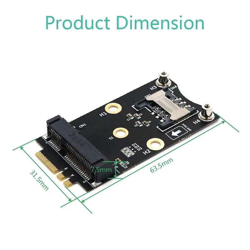 SUPERPLUS Mini PCI-E to M.2(NGFF) Key A/E Adapter with SIM Card Slot - Image 2